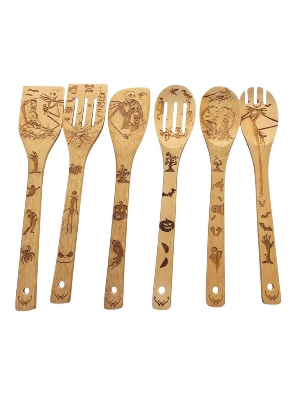 NWOT Wooden Spoon And Spatula 6 Pc Set Nightmare Before Christmas